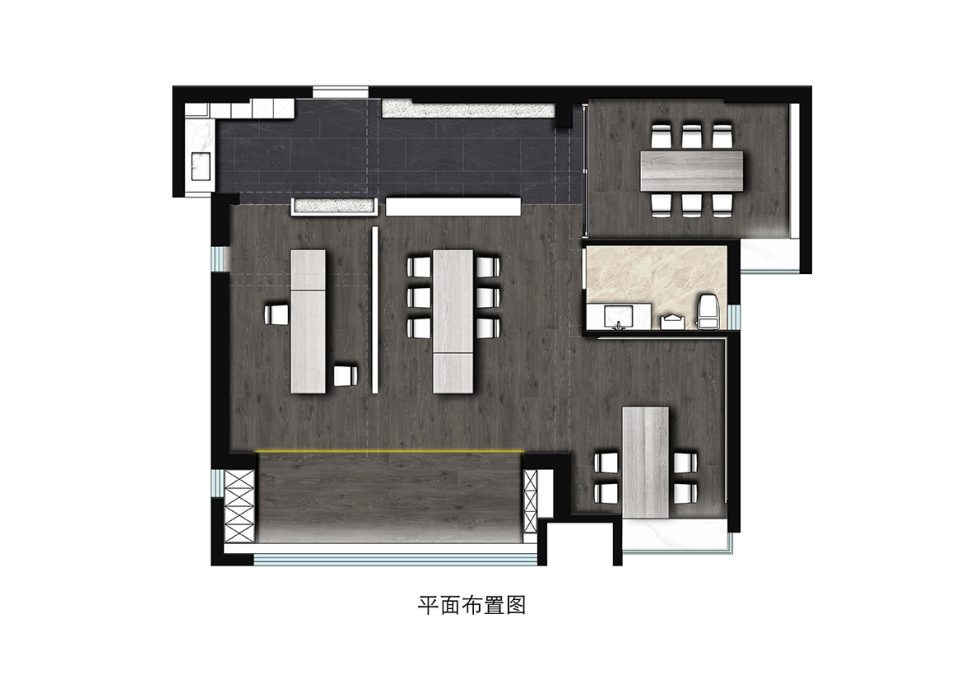 怡化金融科技大廈簡約風辦公室裝修設計方案 平面布置圖