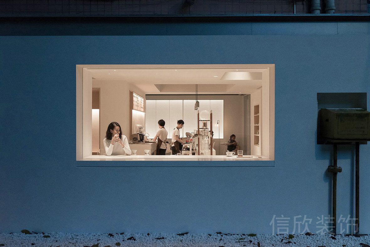 咖啡店鋪鏤空墻體設(shè)計效果圖墻體鏤空工業(yè)風設(shè)計